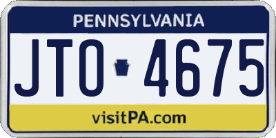 PA license plate JTO4675