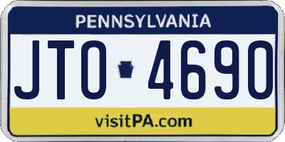 PA license plate JTO4690