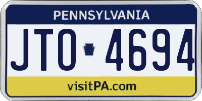 PA license plate JTO4694