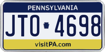 PA license plate JTO4698