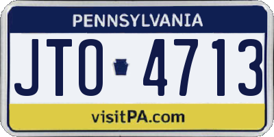 PA license plate JTO4713