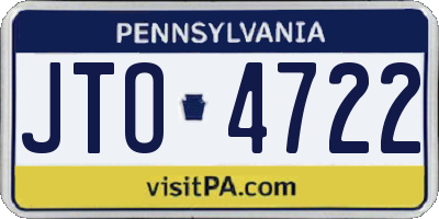 PA license plate JTO4722