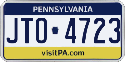 PA license plate JTO4723