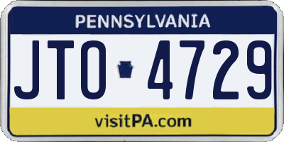 PA license plate JTO4729