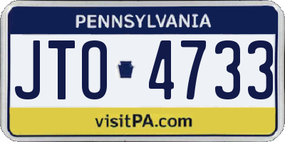 PA license plate JTO4733