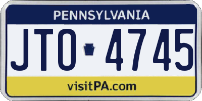 PA license plate JTO4745