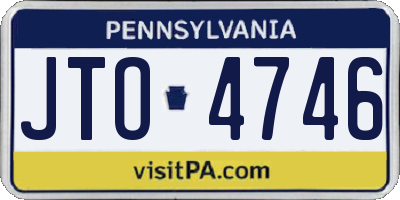 PA license plate JTO4746