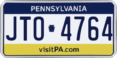 PA license plate JTO4764