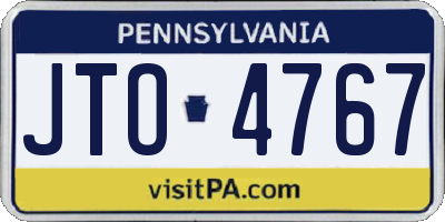 PA license plate JTO4767