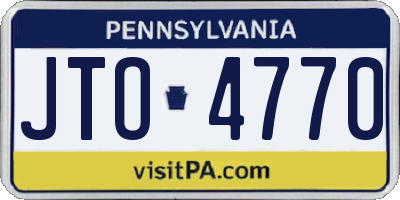 PA license plate JTO4770
