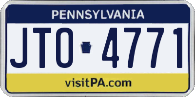 PA license plate JTO4771