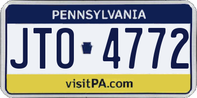 PA license plate JTO4772
