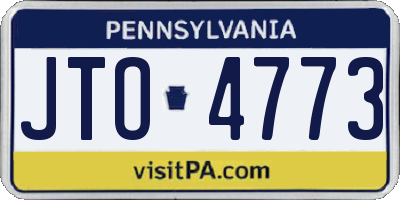 PA license plate JTO4773