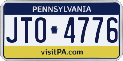 PA license plate JTO4776