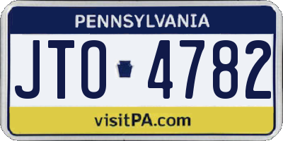 PA license plate JTO4782