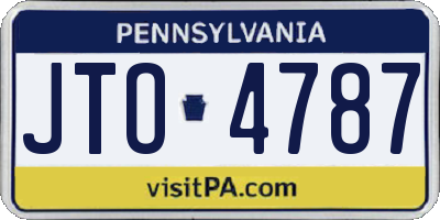 PA license plate JTO4787