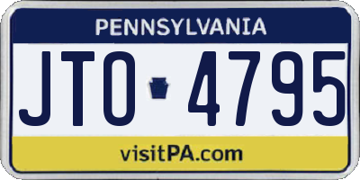 PA license plate JTO4795