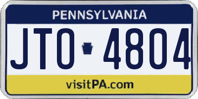 PA license plate JTO4804