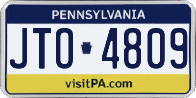 PA license plate JTO4809