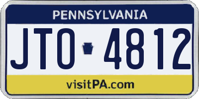 PA license plate JTO4812