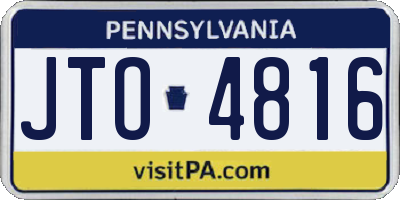 PA license plate JTO4816