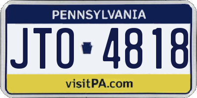 PA license plate JTO4818