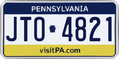 PA license plate JTO4821