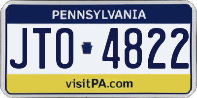 PA license plate JTO4822