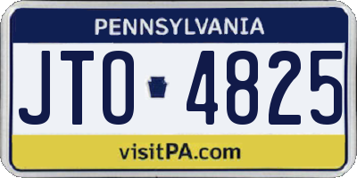 PA license plate JTO4825