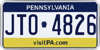 PA license plate JTO4826
