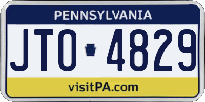 PA license plate JTO4829