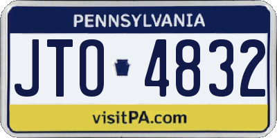 PA license plate JTO4832