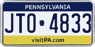 PA license plate JTO4833