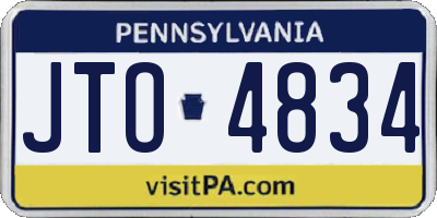 PA license plate JTO4834