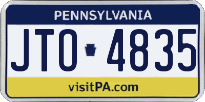 PA license plate JTO4835