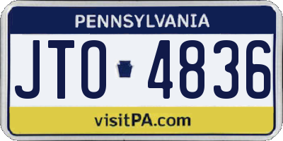 PA license plate JTO4836