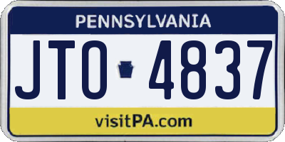 PA license plate JTO4837
