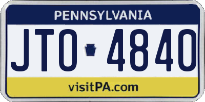 PA license plate JTO4840