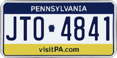 PA license plate JTO4841