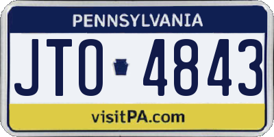PA license plate JTO4843