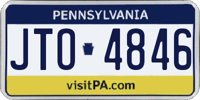 PA license plate JTO4846