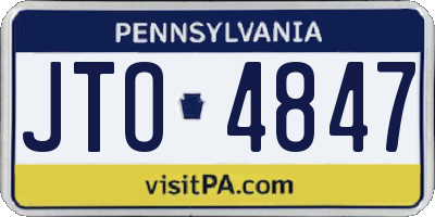 PA license plate JTO4847