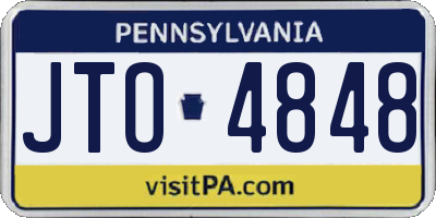 PA license plate JTO4848