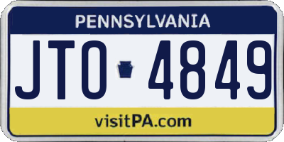 PA license plate JTO4849