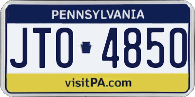 PA license plate JTO4850