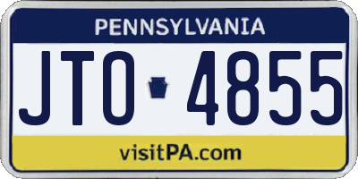 PA license plate JTO4855