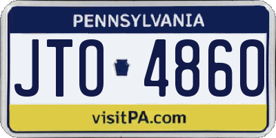 PA license plate JTO4860