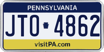PA license plate JTO4862