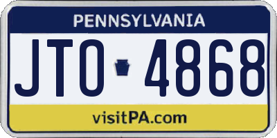 PA license plate JTO4868