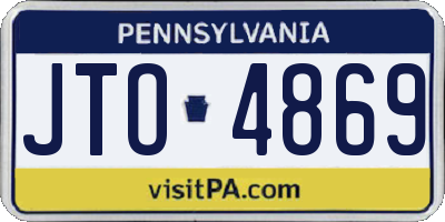 PA license plate JTO4869